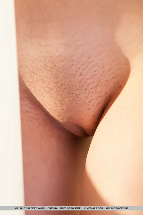 Milliki: Redhead Pulls Her Panties Aside and Spreads Her Shaved Pussy – photo 4 of 18