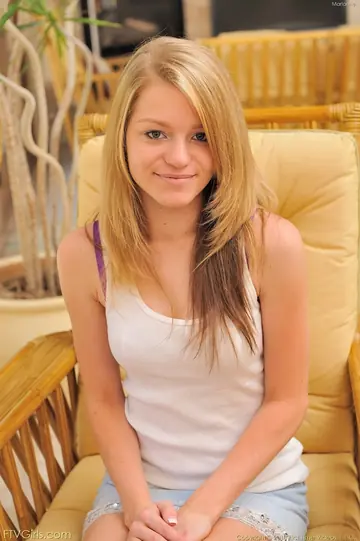 Marianna – Petite Blonde in Shorts and Heels Fingers and Spreads Her Pussy