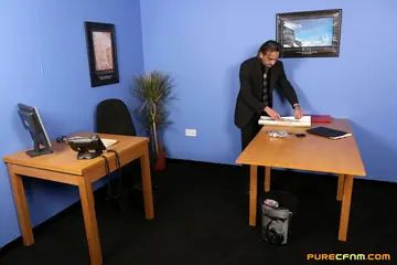 Ava Austen – Blonde and Brunette Kiss and Dominate in the Office Bondage