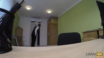 Loan Officer in a Skirt Gives a Handjob Then Rides for Anal in the Office