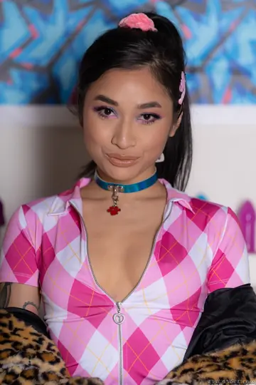 Avery Black – Thick Asian Brunette in Shorts Sucks Cock and Takes Anal Doggy Style